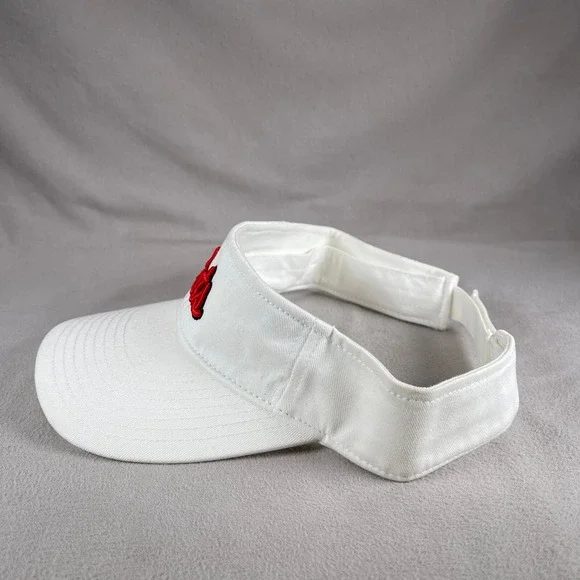 Cats Visor Hat Men OS White Embroidered Strapback Sun Cap Richardson Sports - Picture 2 of 11